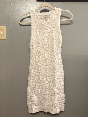 LOFT White Crochet Knit Mini Dress